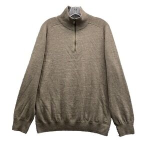 Gap Italian Merino Wool Sweater Men Large 1/4 Zip Preppy Golf Track Corpcore 90s